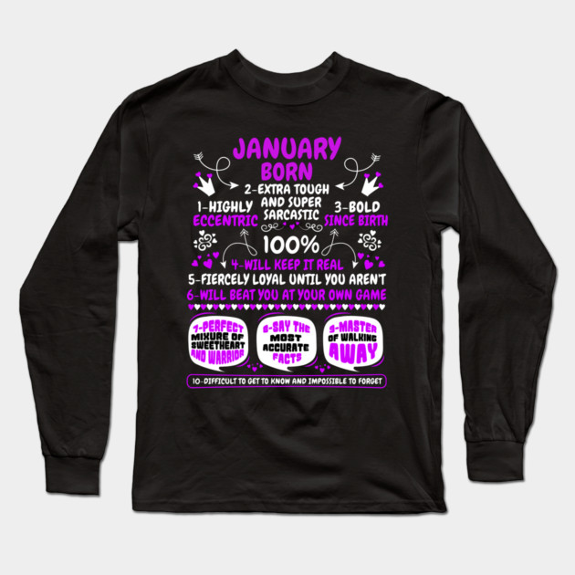 January Born Long Sleeve T-Shirt by MCALTees