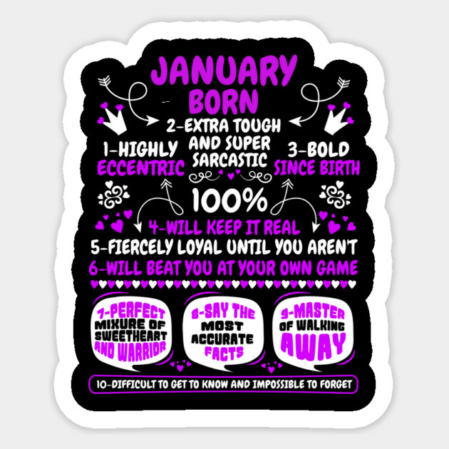 January Born Sticker by MCALTees
