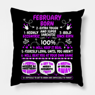 February Born Pillow
