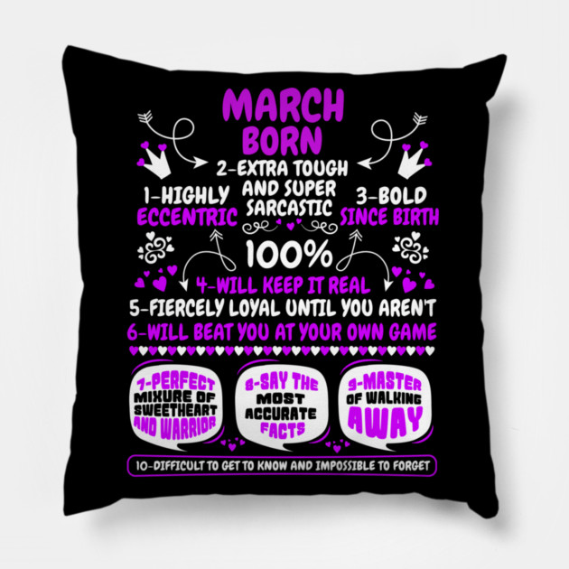 March Born Pillow by MCALTees
