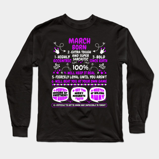 March Born Long Sleeve T-Shirt by MCALTees