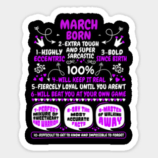 March Born Sticker
