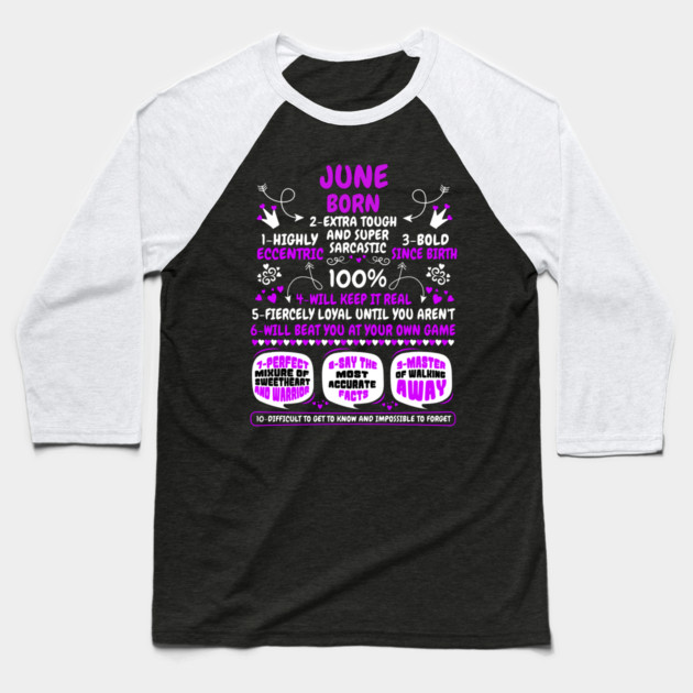 June Born Baseball T-Shirt by MCALTees
