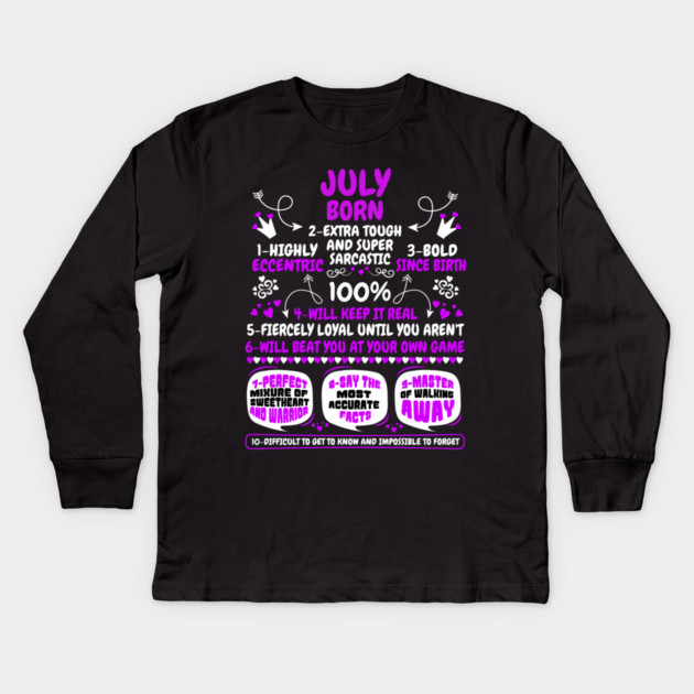 July Born Kids Long Sleeve T-Shirt by MCALTees