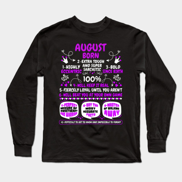 August Born Long Sleeve T-Shirt by MCALTees