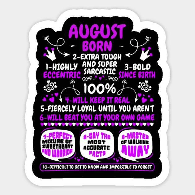 August Born Sticker by MCALTees