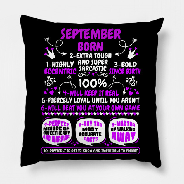 September Born Pillow by MCALTees