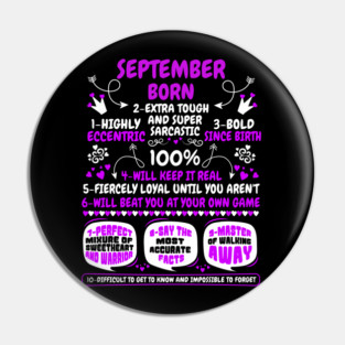September Born Pin