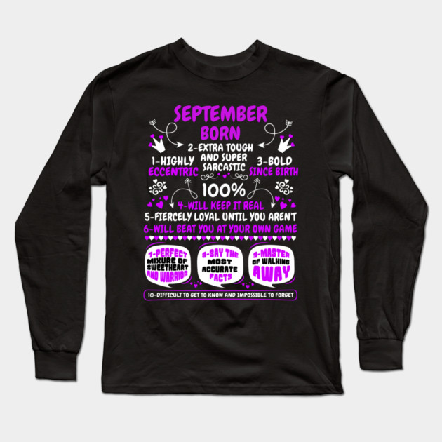 September Born Long Sleeve T-Shirt by MCALTees
