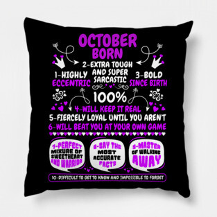 October Born Pillow