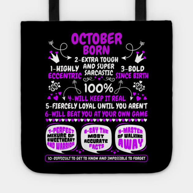 October Born Tote by MCALTees