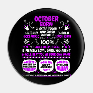 October Born Pin