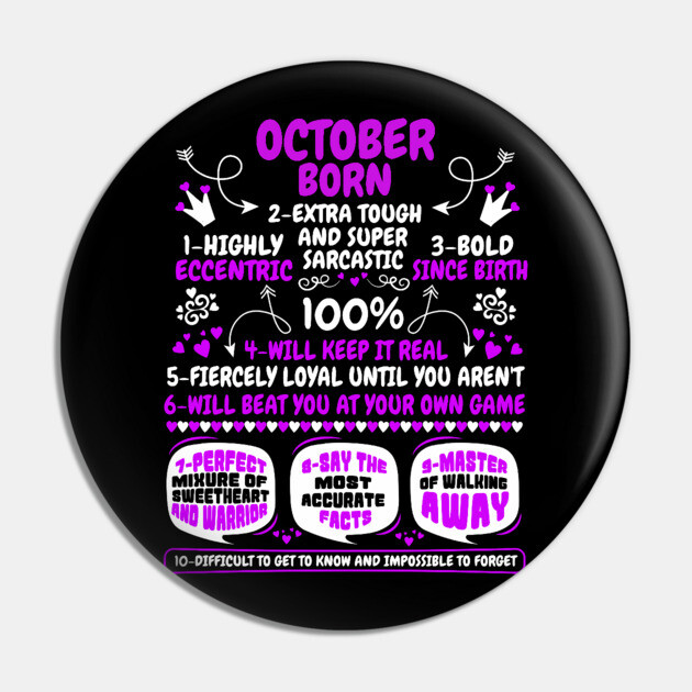 October Born Pin by MCALTees