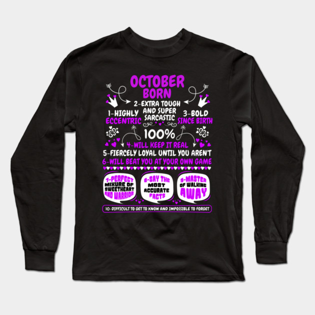 October Born Long Sleeve T-Shirt by MCALTees