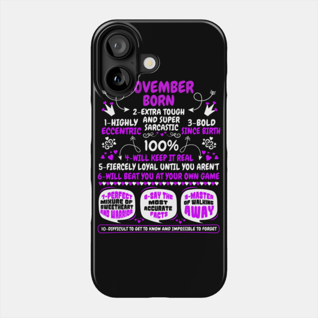 November Born Phone Case by MCALTees