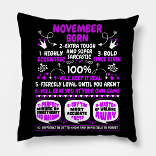 November Born Pillow