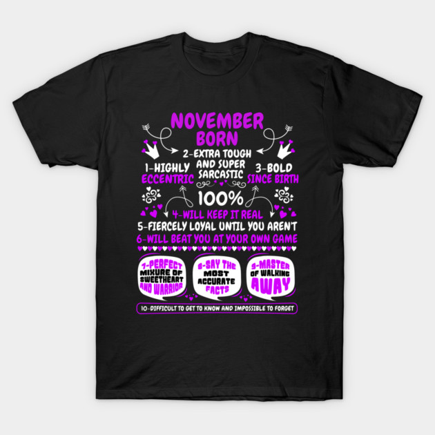 November Born T-Shirt by MCALTees