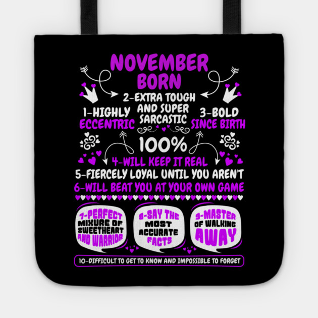 November Born Tote by MCALTees