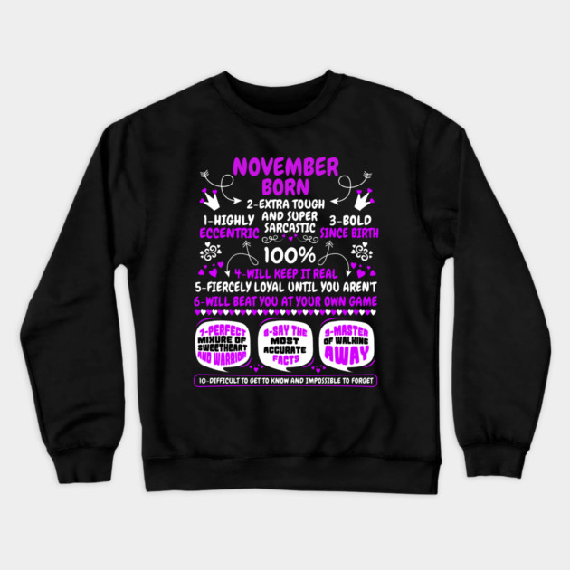 November Born Crewneck Sweatshirt by MCALTees