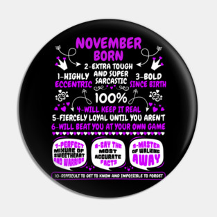 November Born Pin