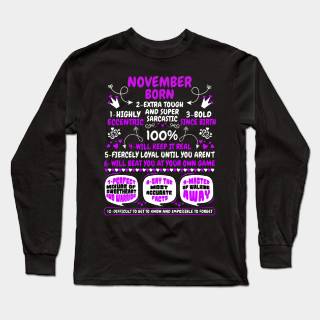 November Born Long Sleeve T-Shirt by MCALTees