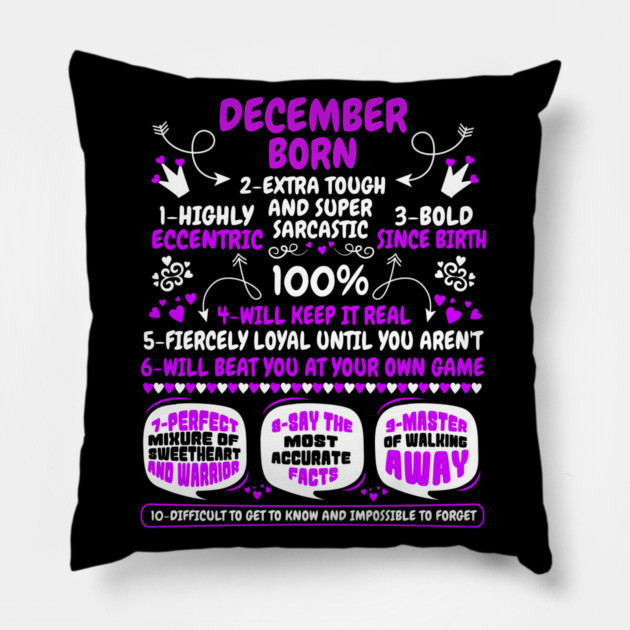 December Born Pillow by MCALTees
