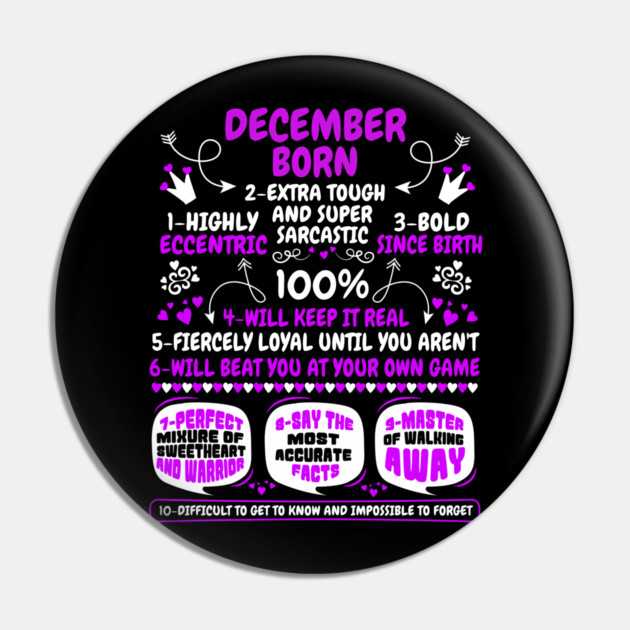 December Born Pin by MCALTees