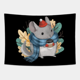 Cozy Winter Chinchilla Tapestry