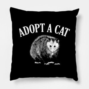 Adopt a Cat Funny Possum Pillow