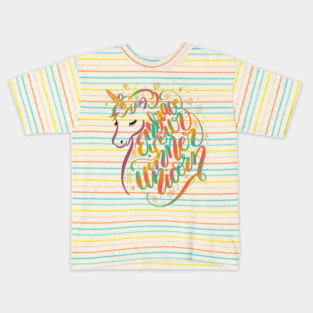Embrace Your Inner Unicorn Unique Colorful Hand Lettering Design Kids T-Shirt