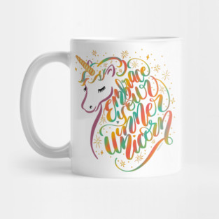 Embrace Your Inner Unicorn Unique Colorful Hand Lettering Design Mug