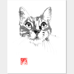 cat face Posters and Art