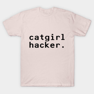 catgirl hacker - Black T-Shirt