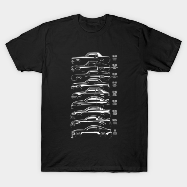 Ford Mustang History T-Shirt by myronmhouse