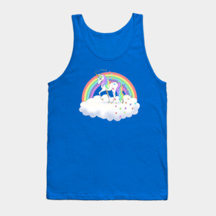 Pretty Rainbow Unicorn and Stars Tank Top