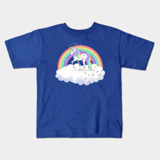 Pretty Rainbow Unicorn and Stars Kids T-Shirt