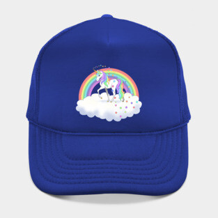 Pretty Rainbow Unicorn and Stars Hat