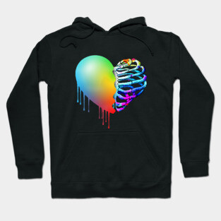 Broken heart, raimbow watercolor design, heart disease awareness Hoodie