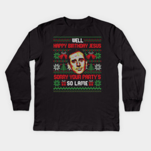 Happy Birthday Jesus Funny Ugly Sweater Kids Long Sleeve T-Shirt