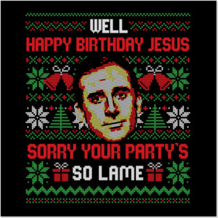 Happy Birthday Jesus Funny Ugly Sweater Posters and Art