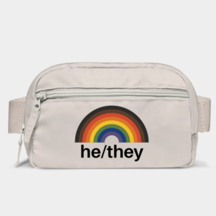 He/They Pronouns Rainbow Bag