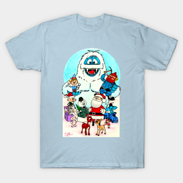 Rudolph the Red Nosed Reindeer Family Portrait T-Shirt by CraigMahoney