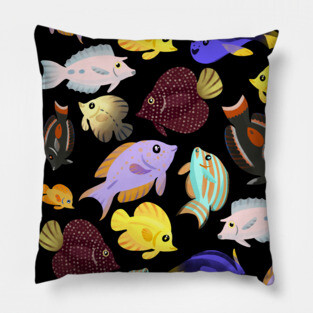 Cute Aquarium Tang Fish Pattern Pillow