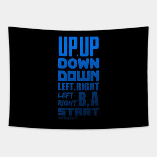 Konami Code Blue Tapestry