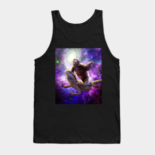 Space Sloth Riding Bearded Dragon Lizard Tank Top