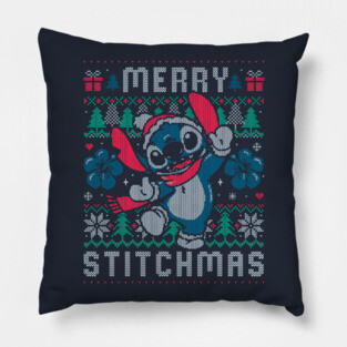 Merry Stitchmas Funny Cute Christmas Gift Pillow