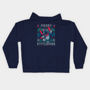 Merry Stitchmas Funny Cute Christmas Gift Kids Hoodie