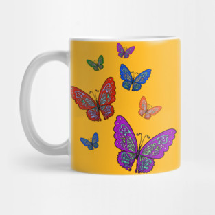 Decorative Colorful Butterflies Mug