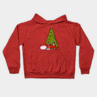 Funny Christmas Pig Kids Hoodie