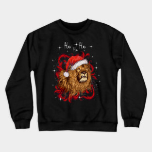 lion face christmas humor sweater Crewneck Sweatshirt
